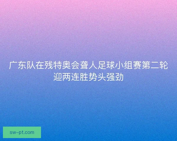 广东队在残特奥会聋人足球小组赛第二轮迎两连胜势头强劲