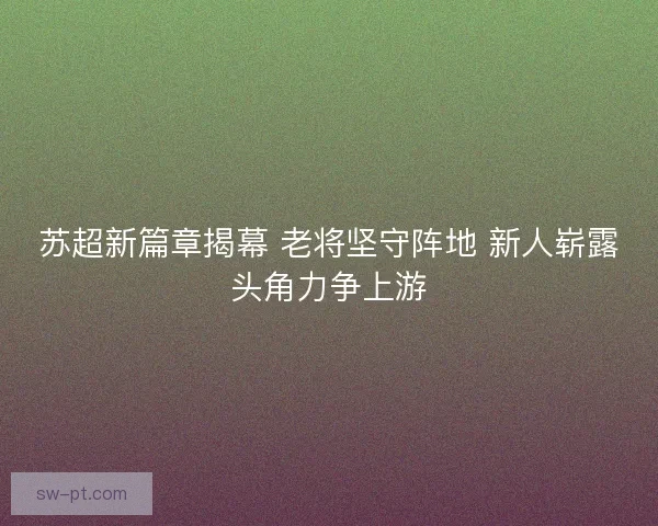 苏超新篇章揭幕 老将坚守阵地 新人崭露头角力争上游