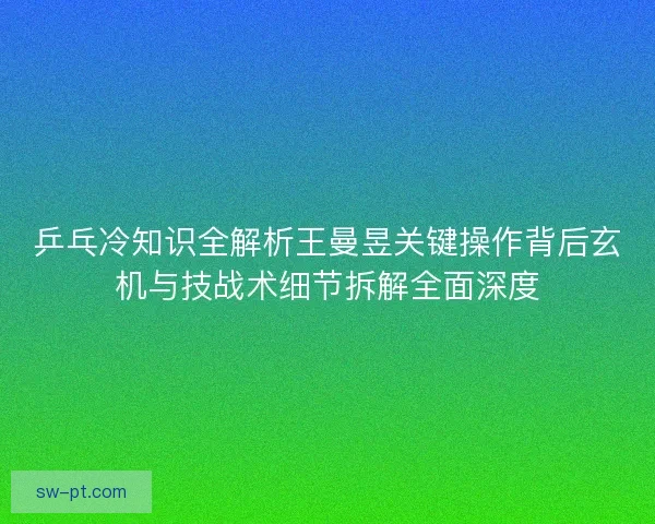 乒乓冷知识全解析王曼昱关键操作背后玄机与技战术细节拆解全面深度